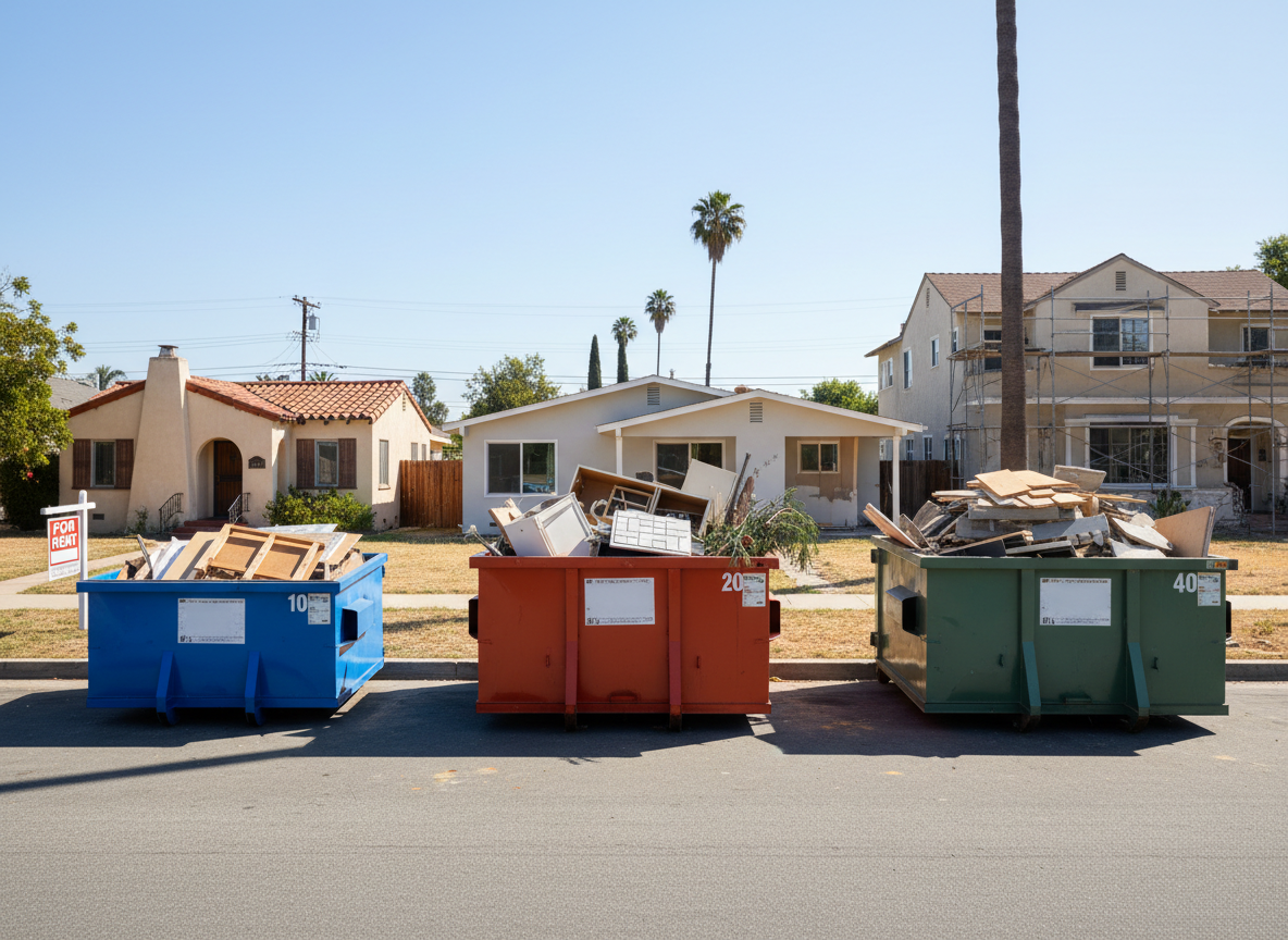 Roll Off Dumpster Sizes for Typical Los Angeles Home Renovations